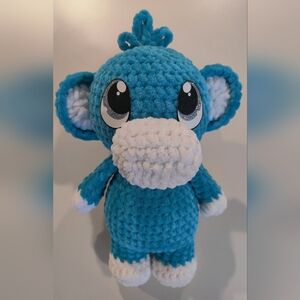 Blue Crochet Plush Monkey